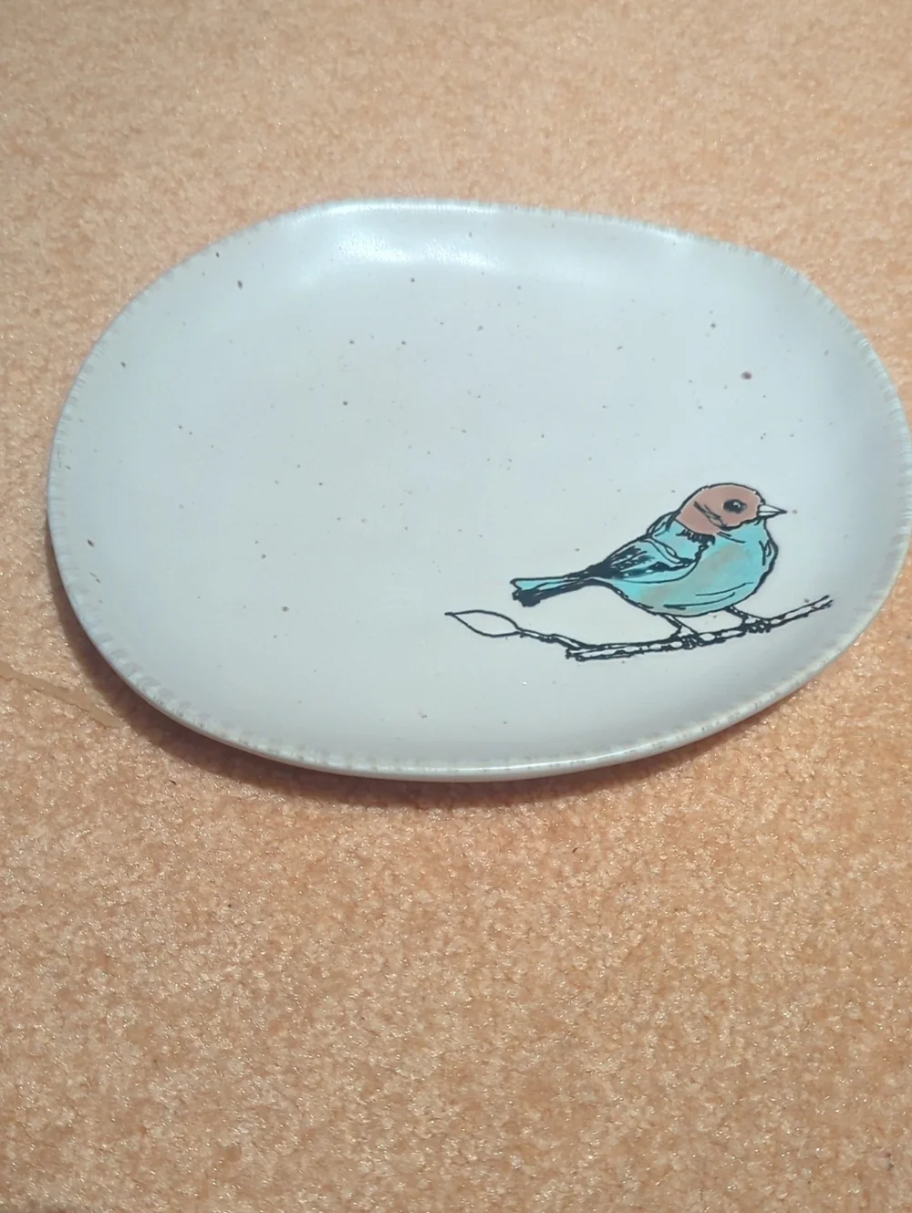 Ceramic Plate With Bird Design